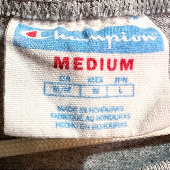 Heather Gray Champion Heavyweight Cotton Patch Logo Tee Size M Short Sleeve - Picture 4 of 6